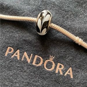 Pandora black and white swirl murano charm